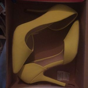 Neon yellow heels